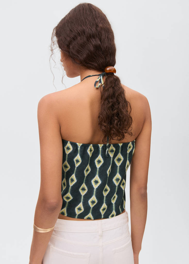Halter-neck crossover top — Night Blue