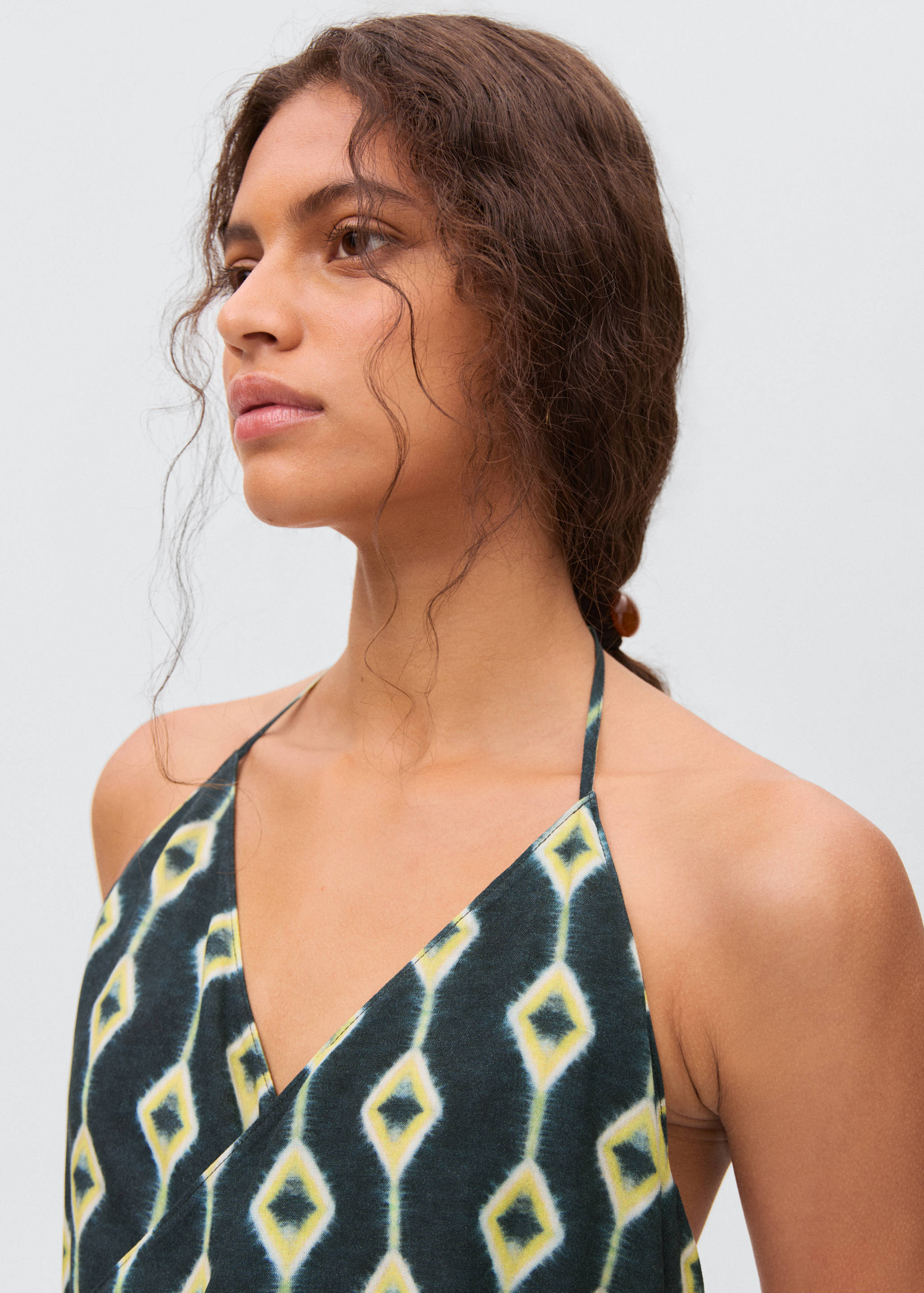 Halter yaka kruvaze bluz - Ürün detayı 1