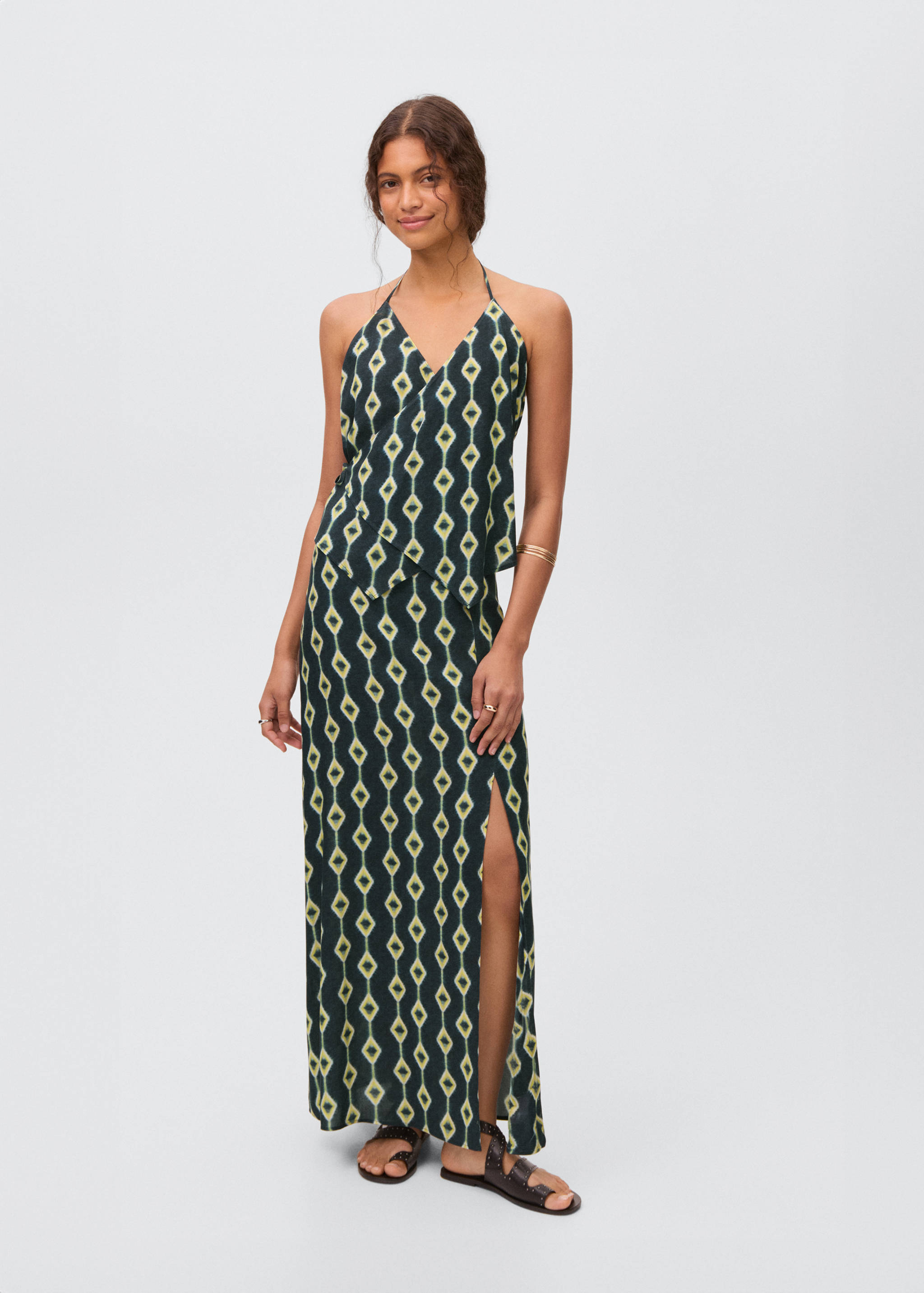 Halter yaka kruvaze bluz - Ürün detayı 2