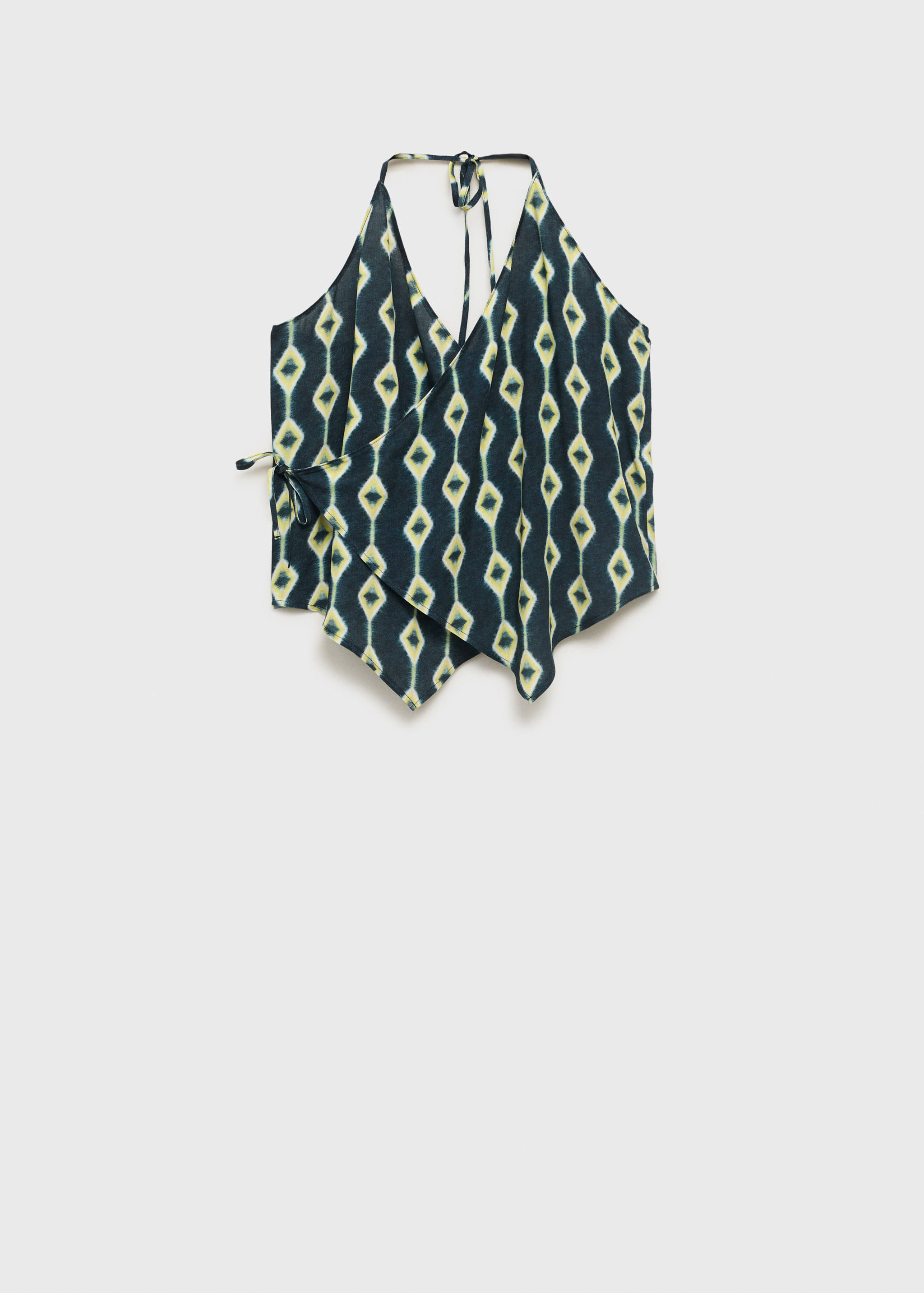 Halter yaka kruvaze bluz - Modelsiz ürün