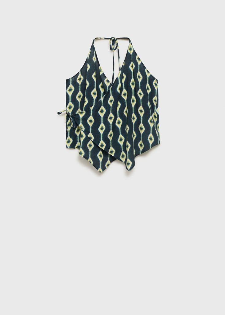 Halter-neck crossover top — Night Blue