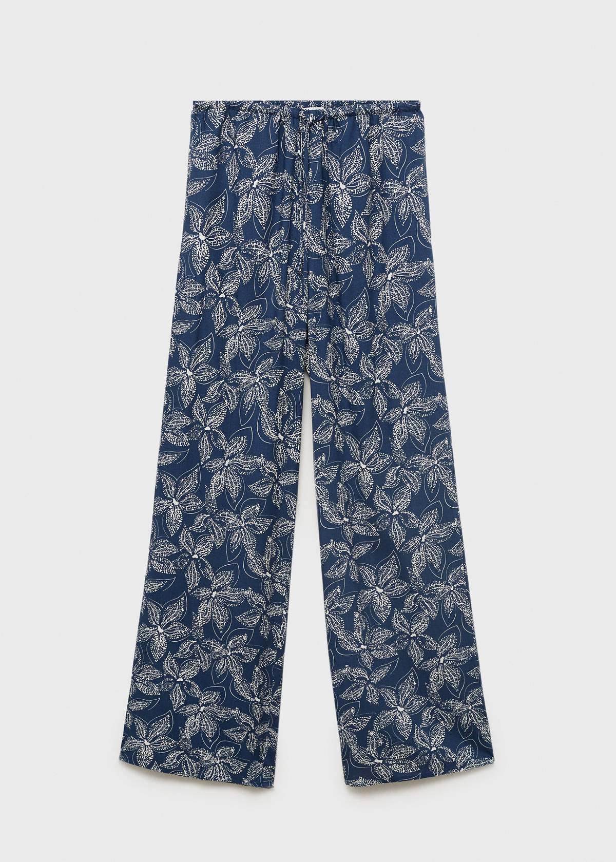 Flower print trousers — Navy