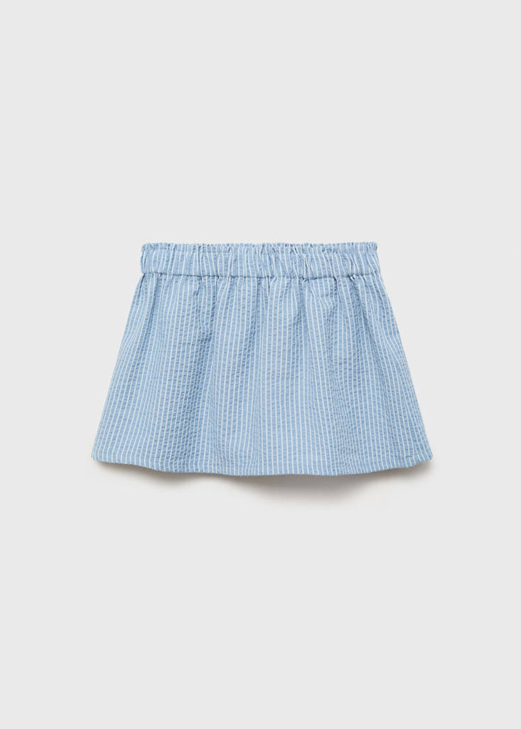 Striped cotton skirt — Sky Blue