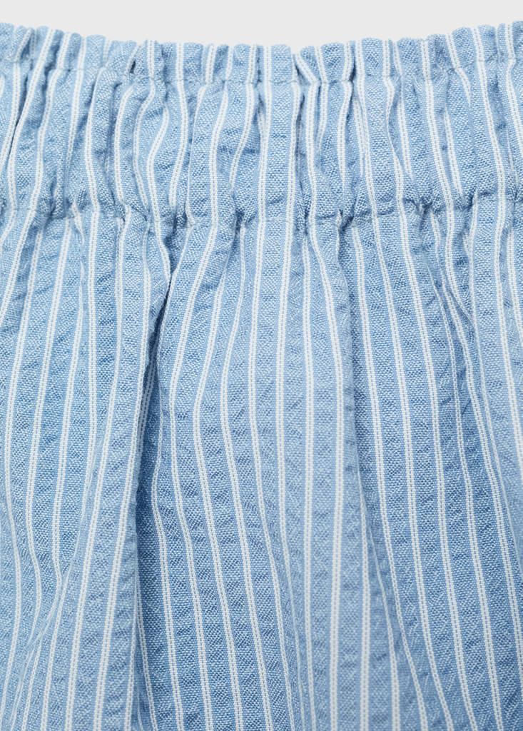 Striped cotton skirt — Sky Blue