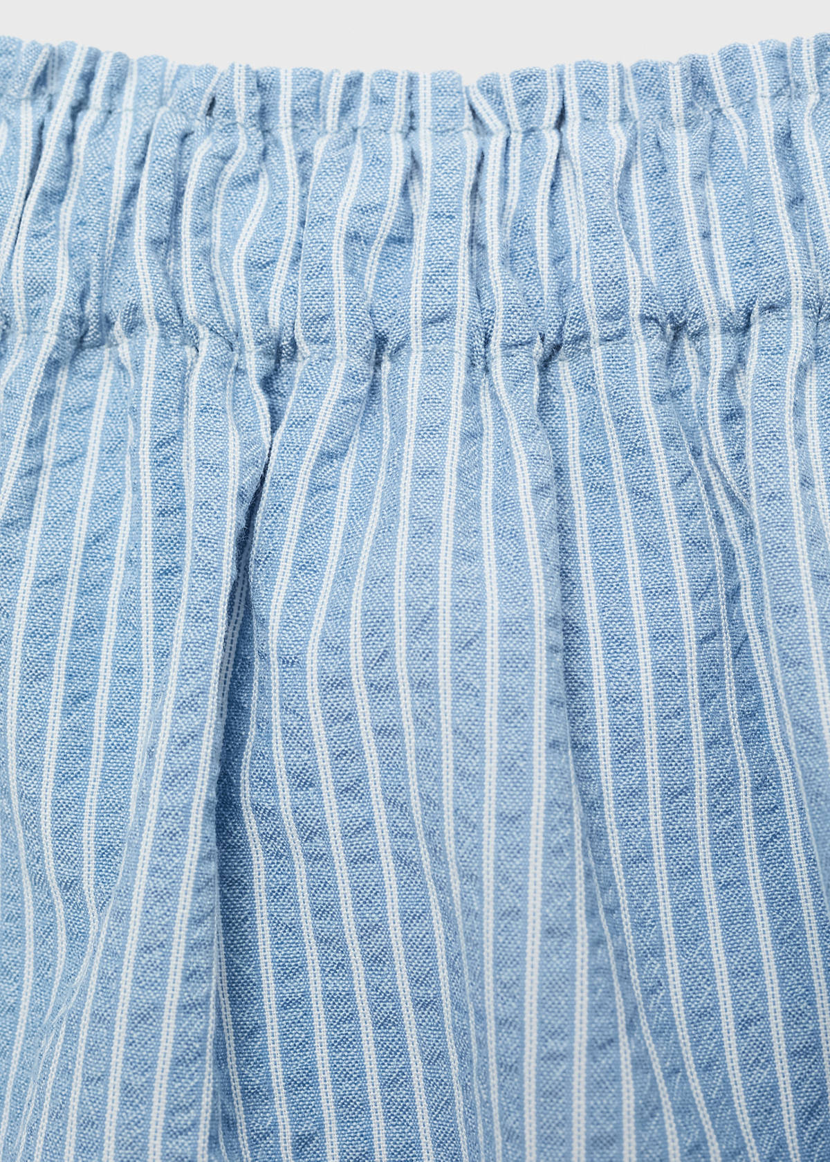 Striped cotton skirt — Sky Blue