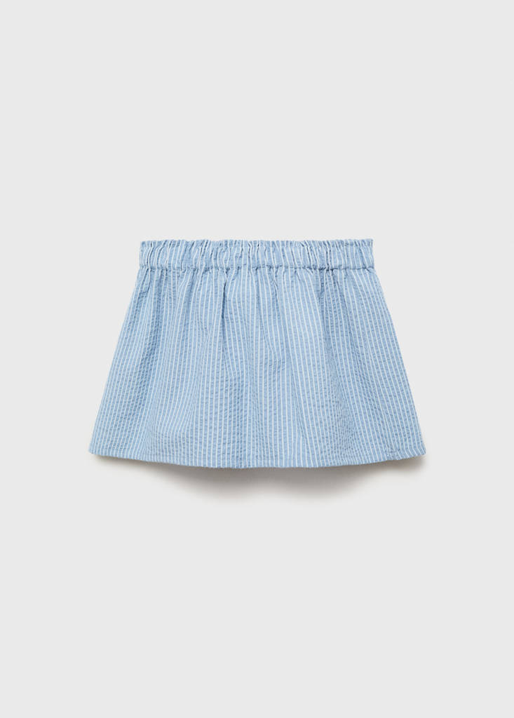 Striped cotton skirt — Sky Blue