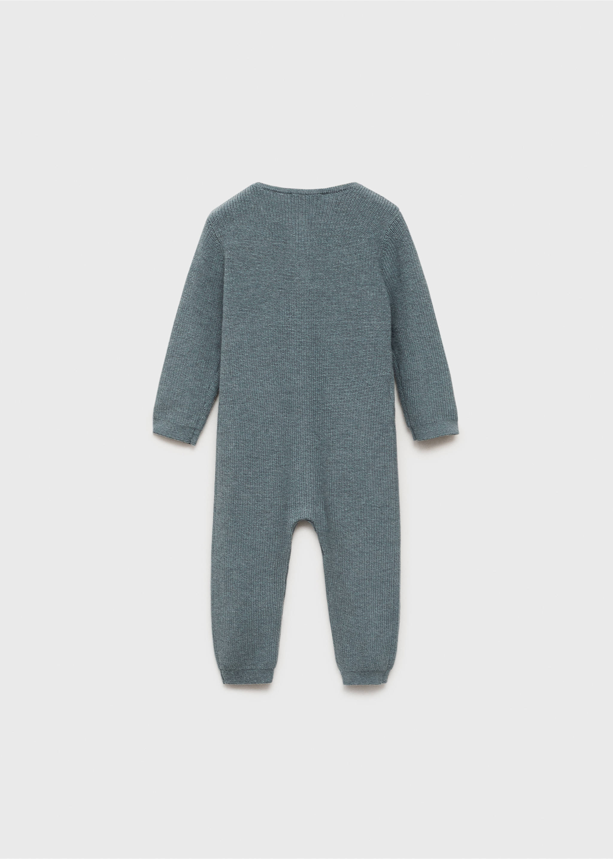 Knitted long jumpsuit - Reverse of the article, Petrol Blue. Ref: 17093291-00.