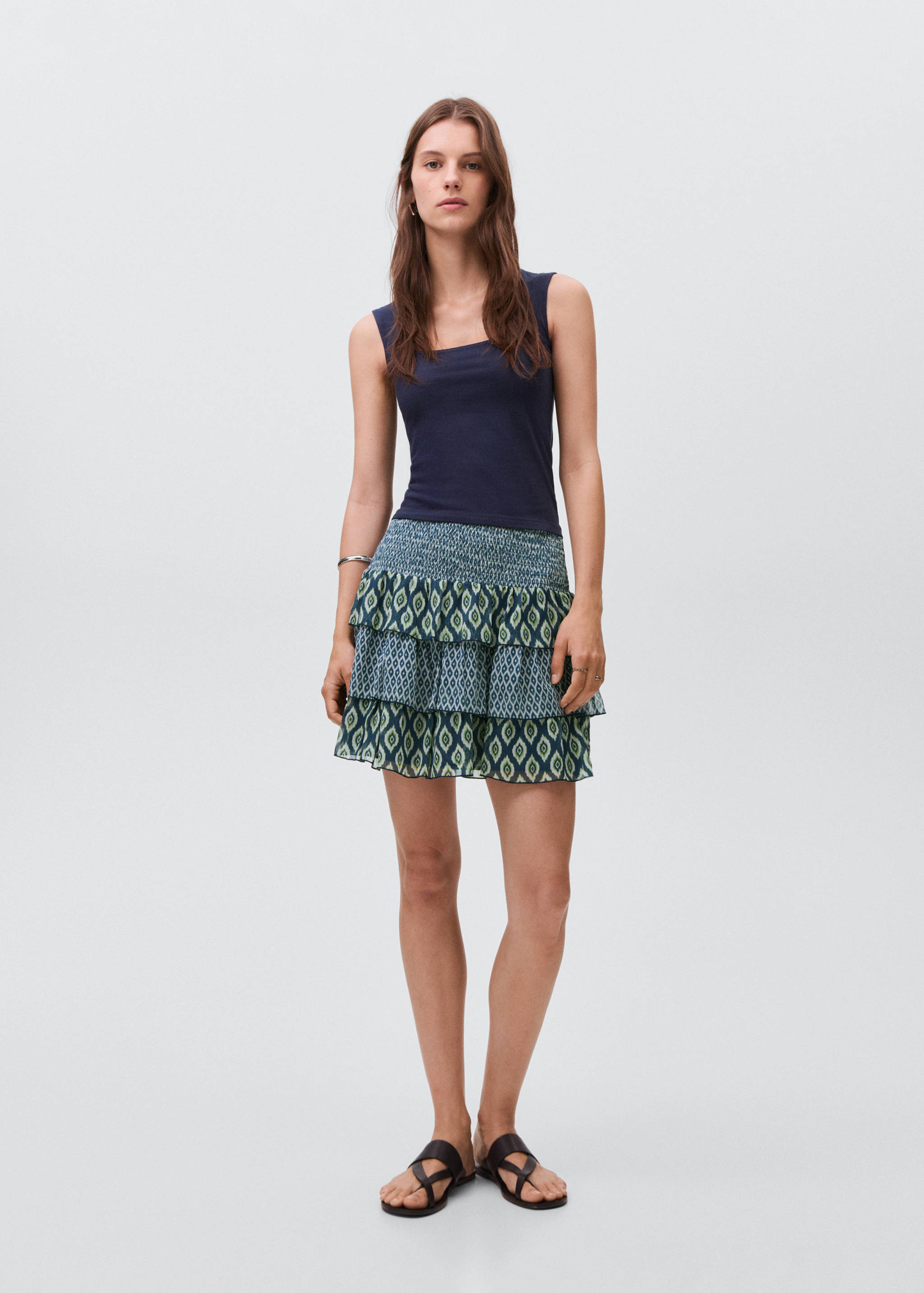 Printed ruffle skirt - General plane