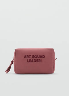 Embroidered cosmetic bag — Pink 1