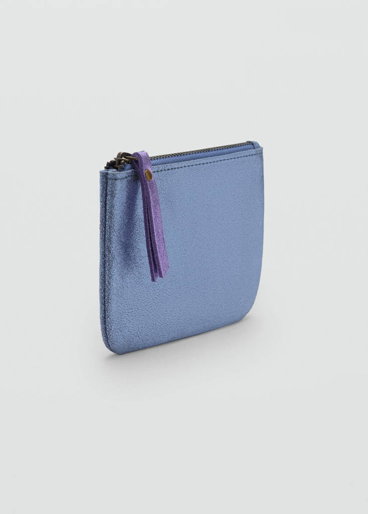 Metallic leather purse — Blue