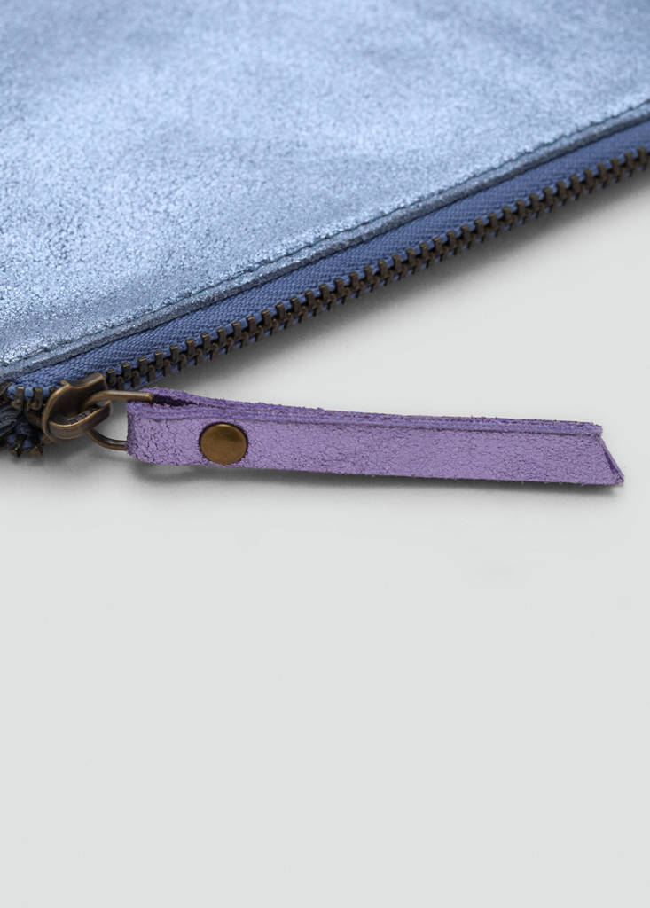 Metallic leather purse — Blue
