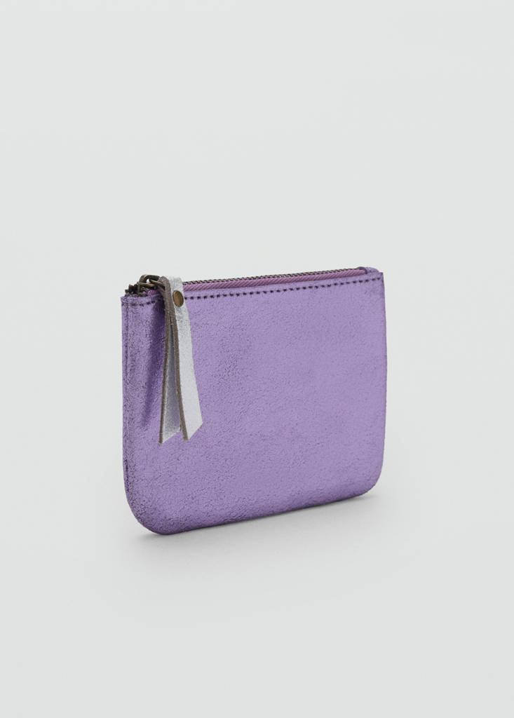 Metallic leather purse — Maroon