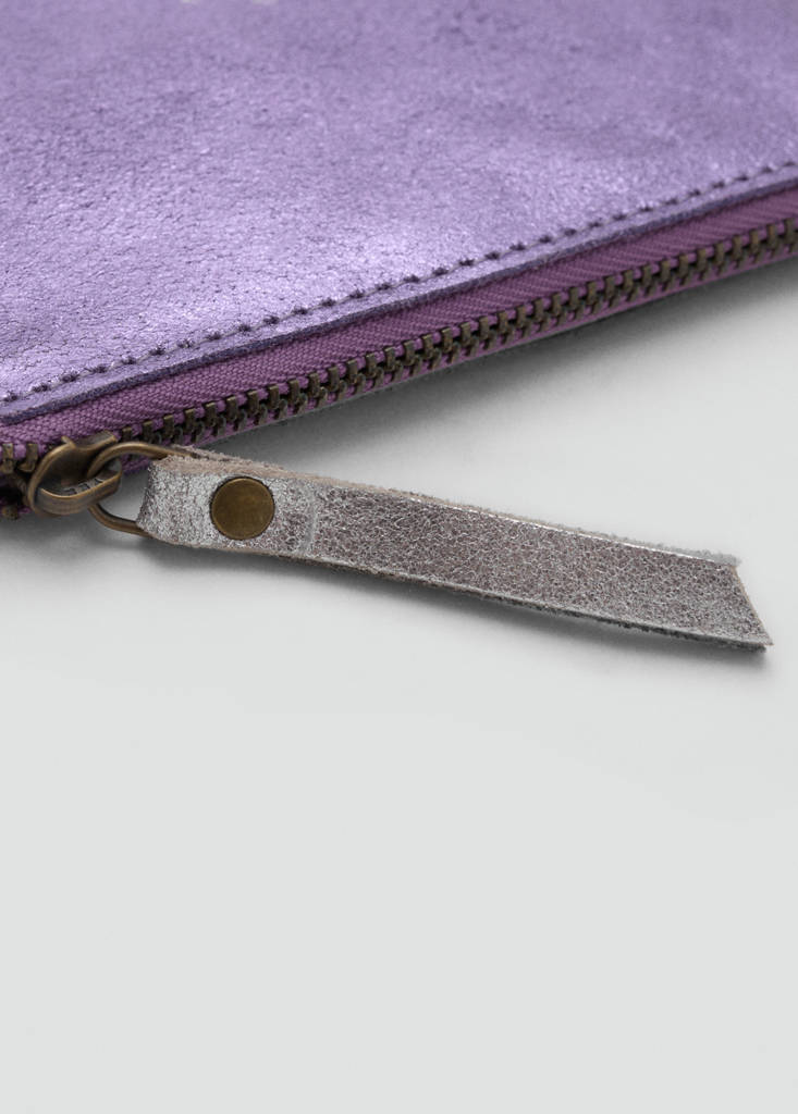 Metallic leather purse — Maroon