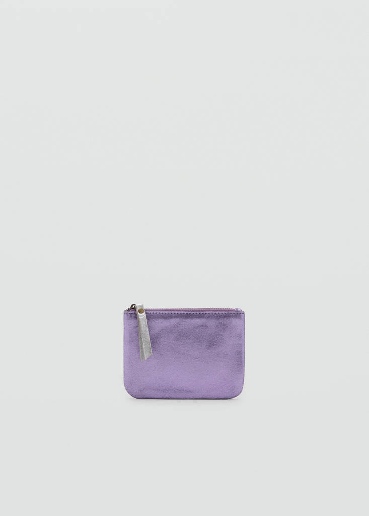 Metallic leather purse — Maroon