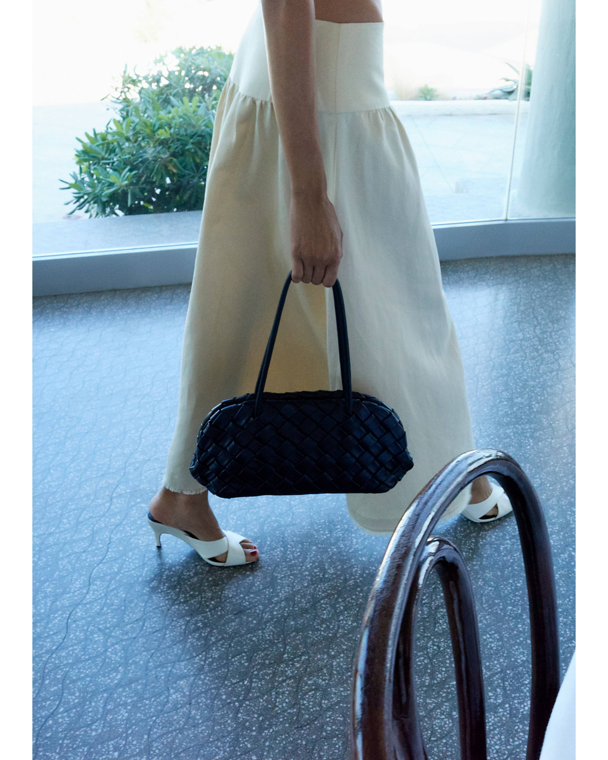 Braided leather shoulder bag - General plane