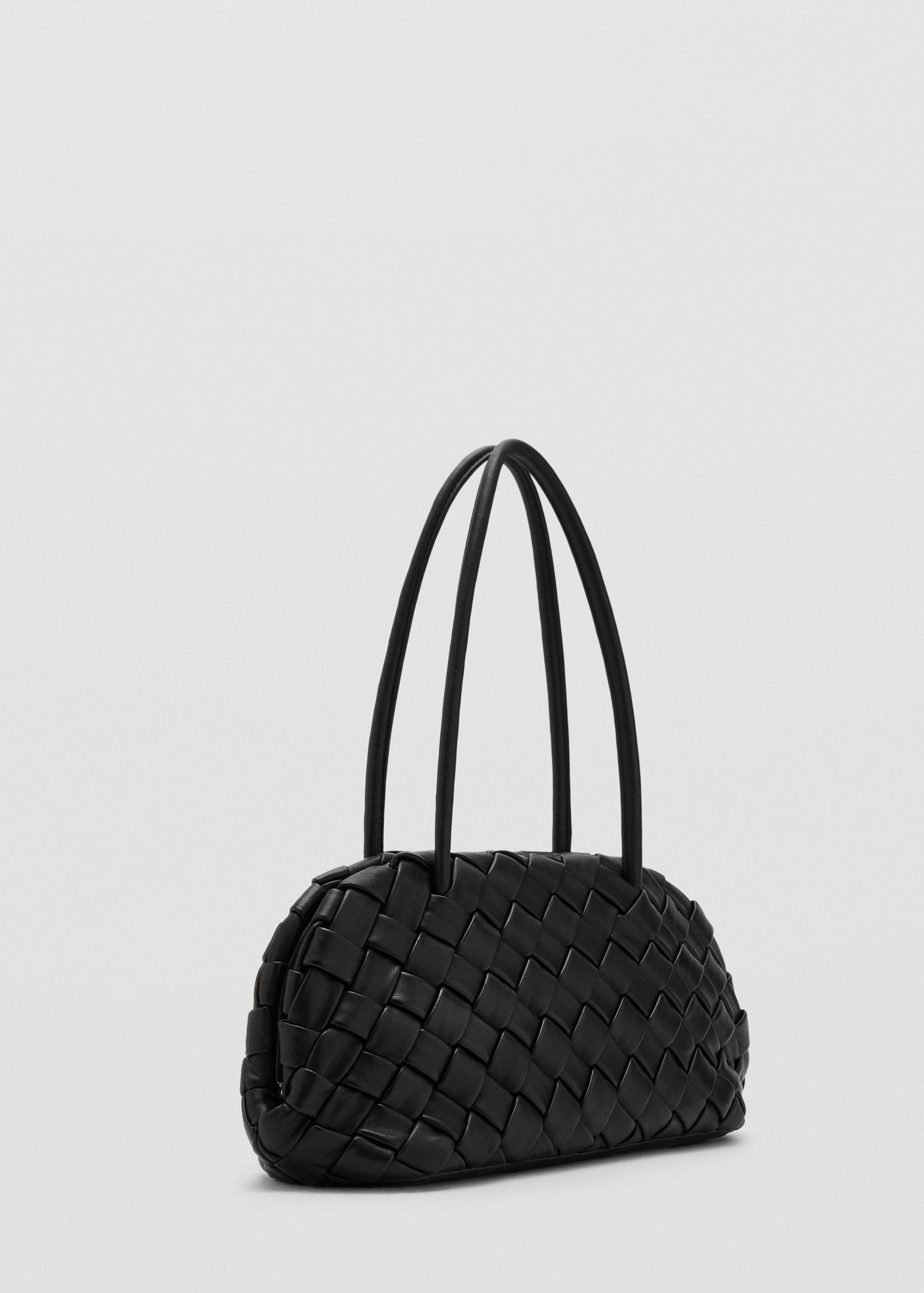 Braided leather shoulder bag - Medium plane