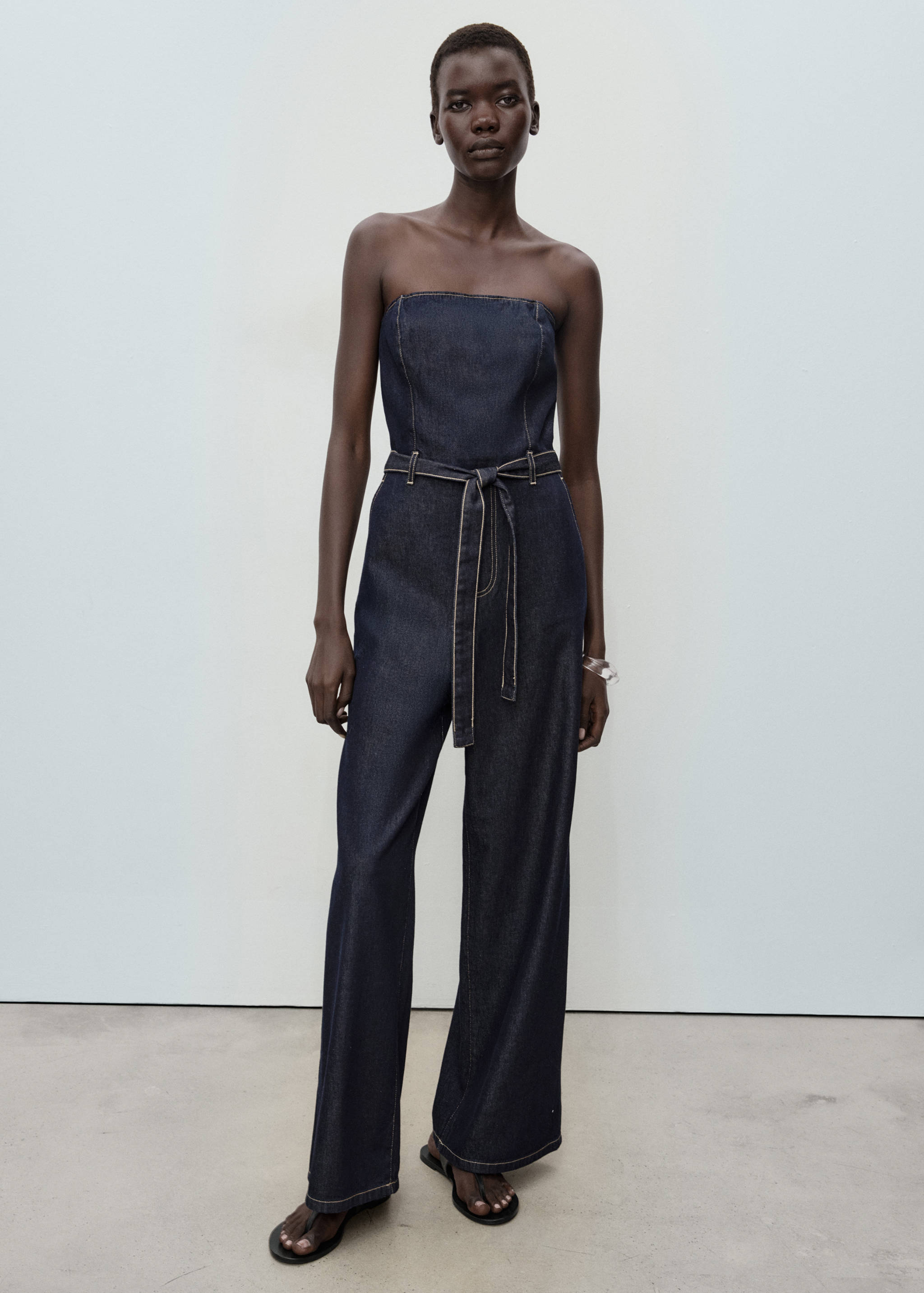 Strapless denim jumpsuit - General plane