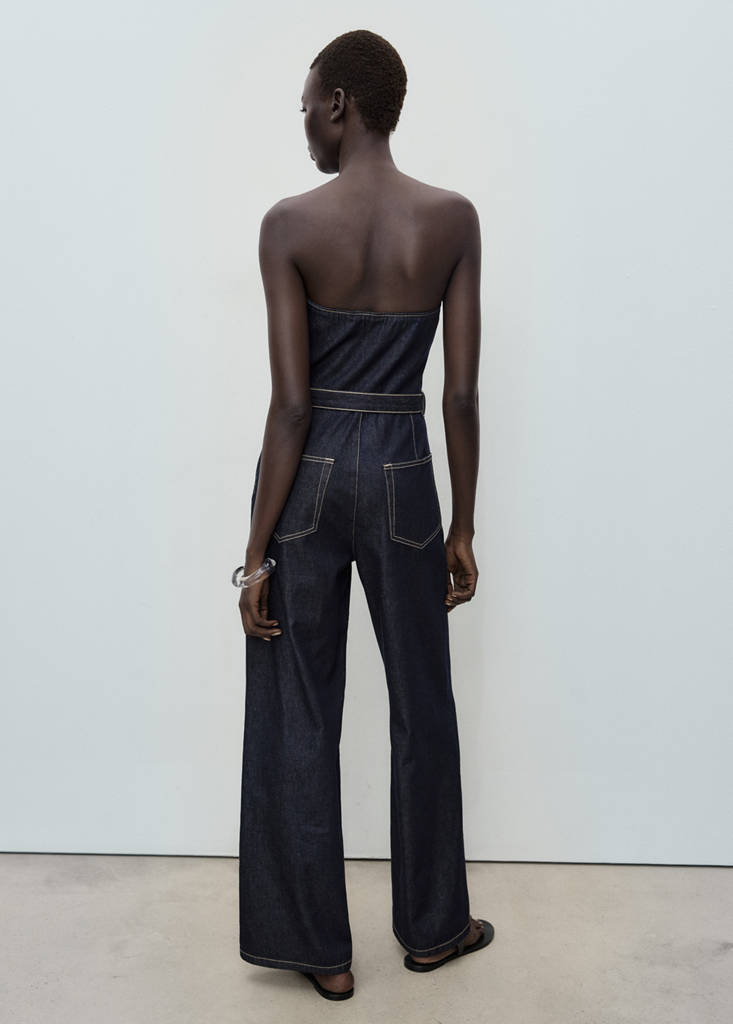 Strapless denim jumpsuit — Open Blue