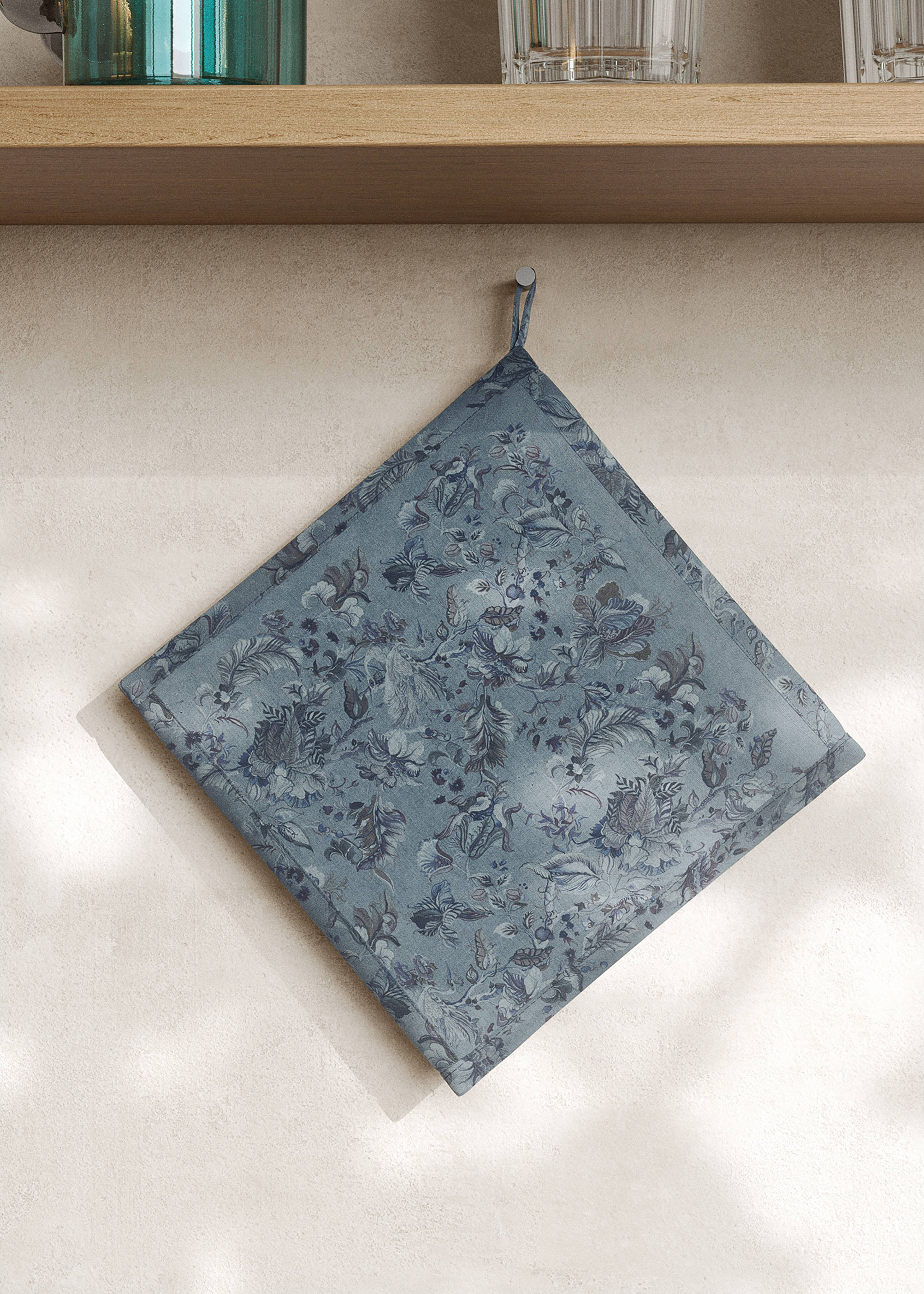 Cotton-linen printed oven mitt - General plane