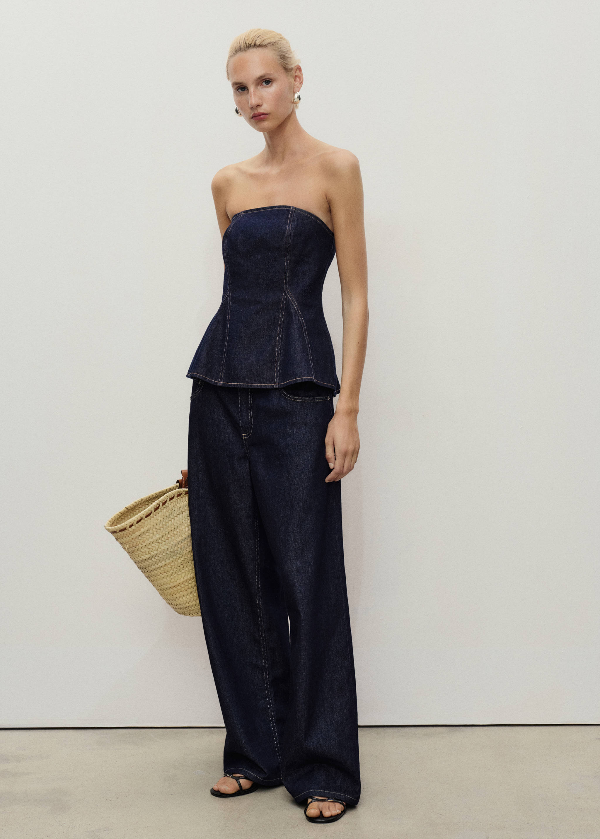 Denim peplum top - General plane