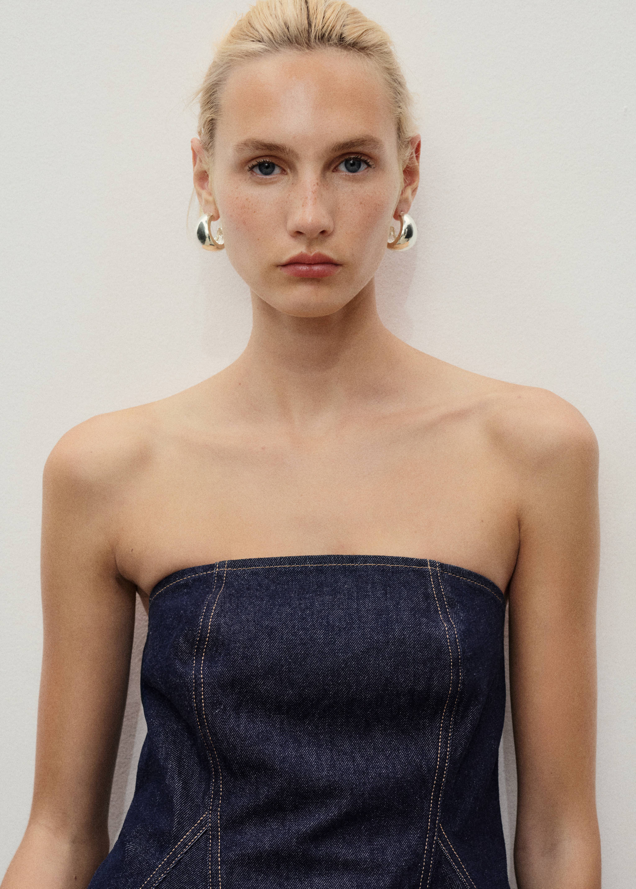 Denim peplum top - Details of the article 1