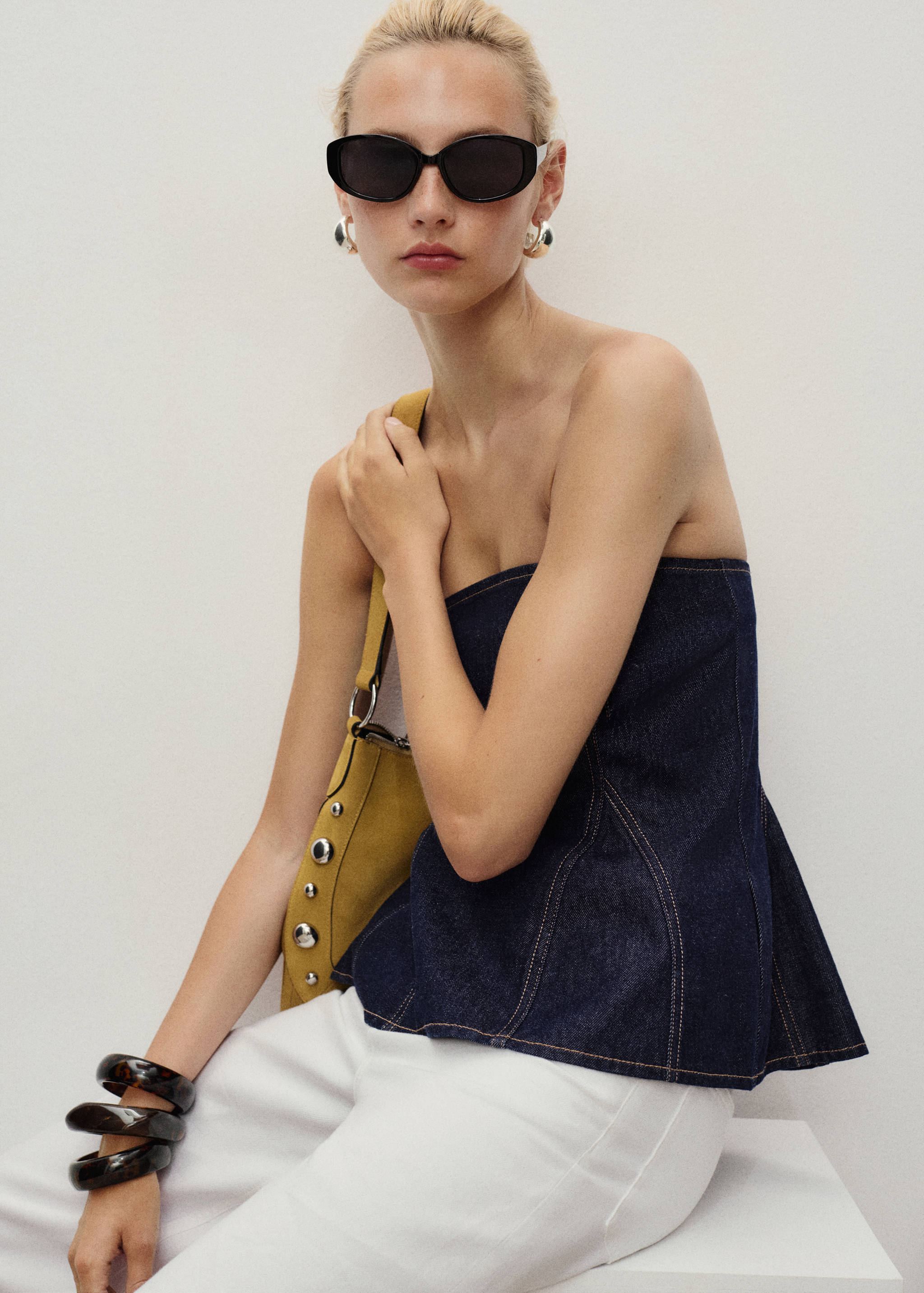 Denim peplum top - Details of the article 2