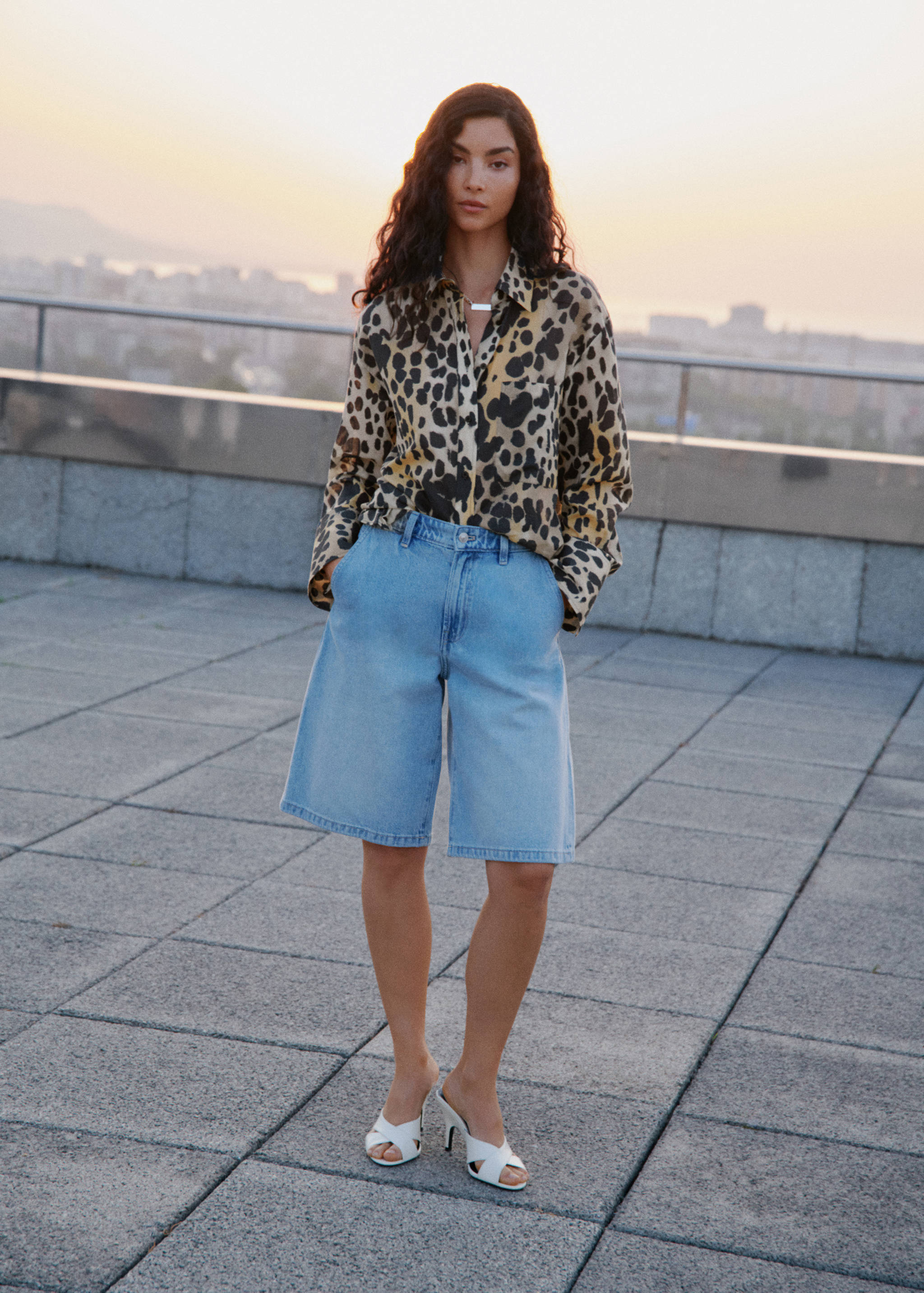 Leopard-print shirt with pocket - General plane