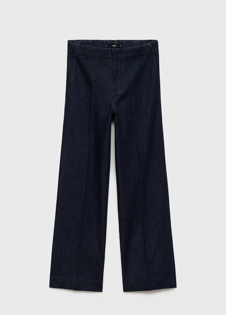 High-waisted wide leg denim trousers — Open Blue