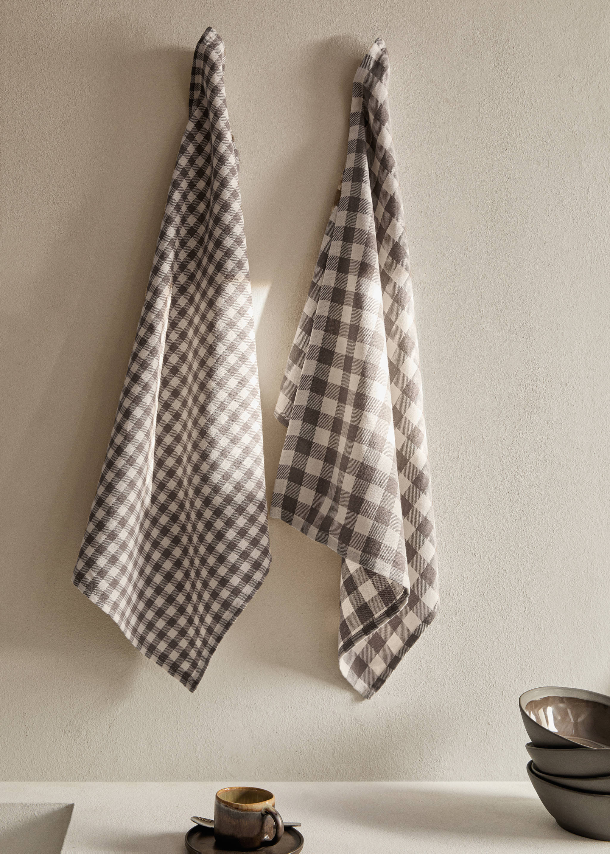 Gingham check kitchen towels - General plane
