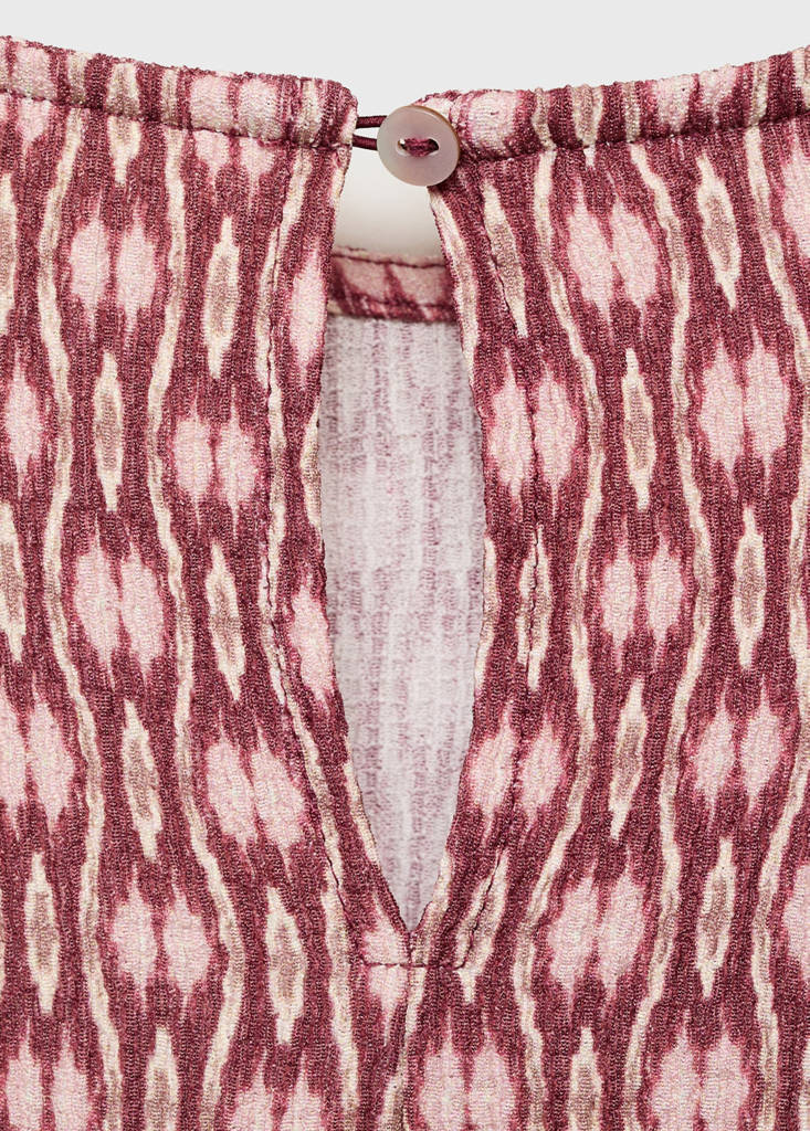 Printed ruched dress — Cherry