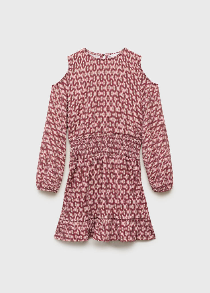 Printed ruched dress — Cherry