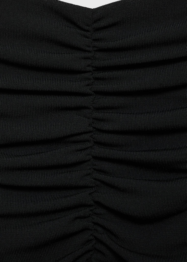 Gathered midi-dress — Black