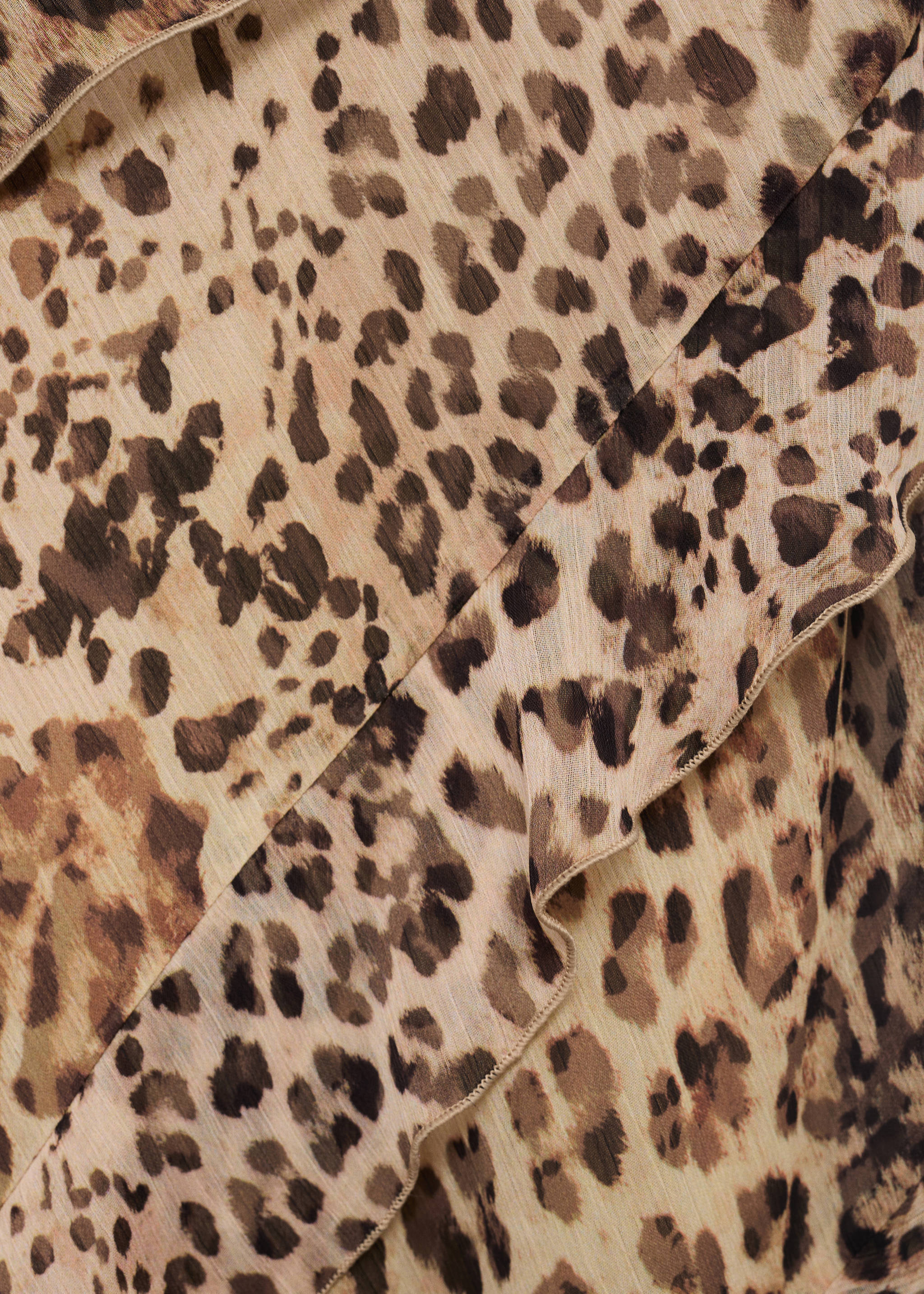Leopard-print ruffle dress with opening - Details of the article 7