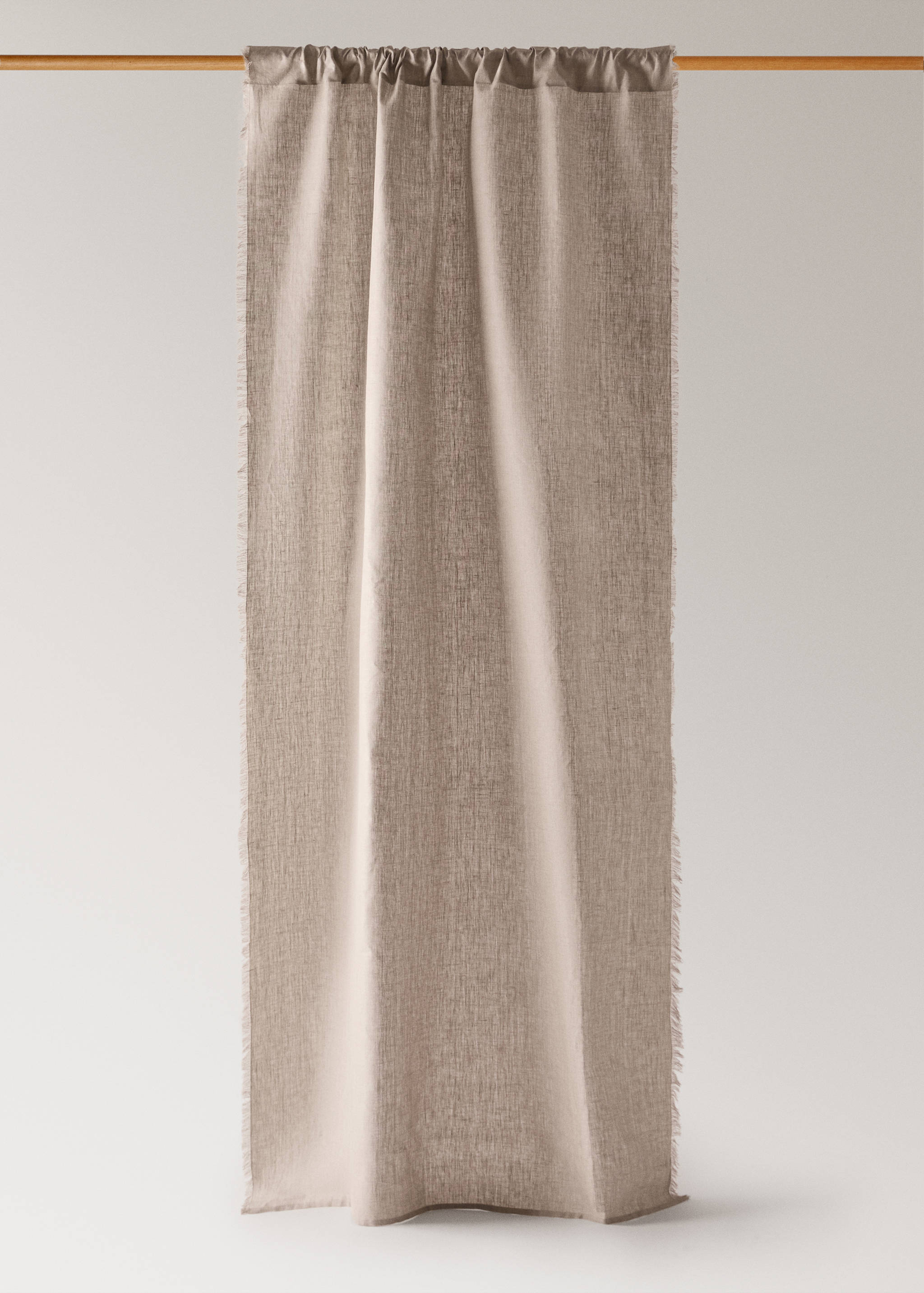 Linen curtain with frayed border, medium opacity - Article without model