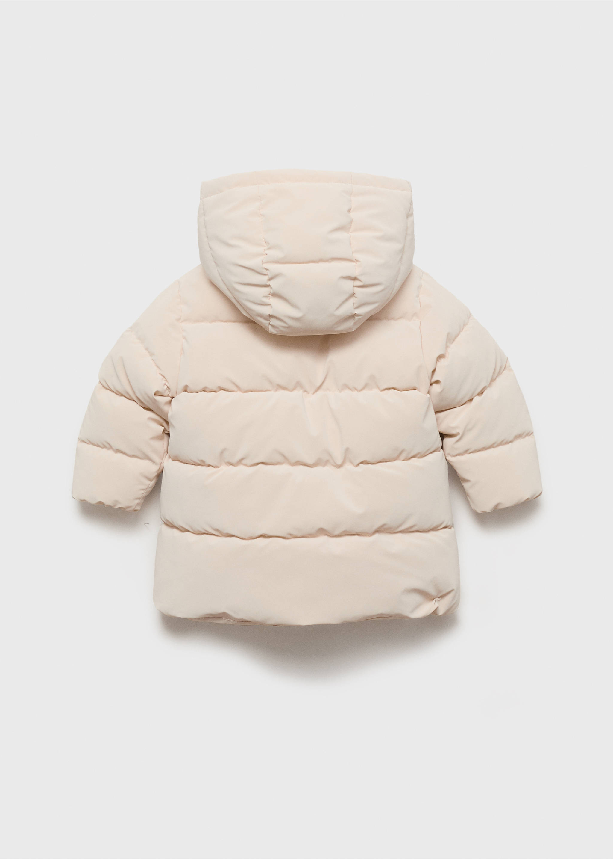 Anorak largo acolchado capucha - Reverso del artículo, Crudo. Ref: 17093790-00.
