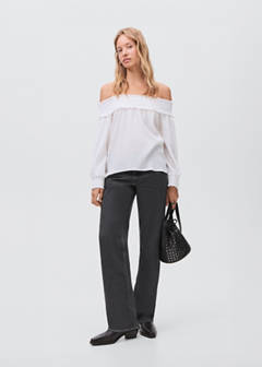 Straight-fit jeans with rhinestones — Black denim 3