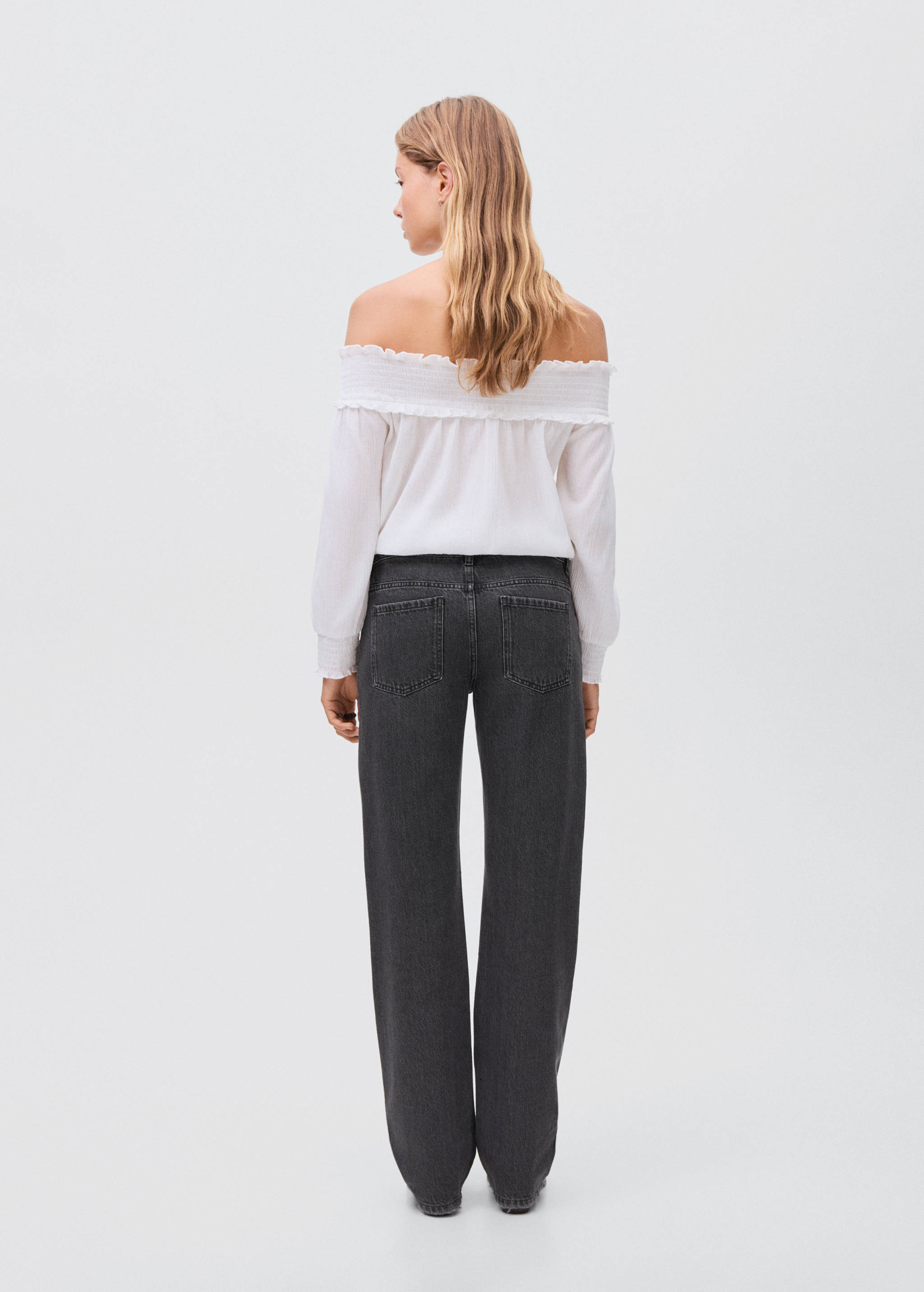 Straight-fit jeans with rhinestones - Reverse of the article