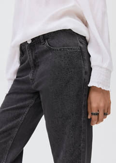 Straight-fit jeans with rhinestones — Black denim 5