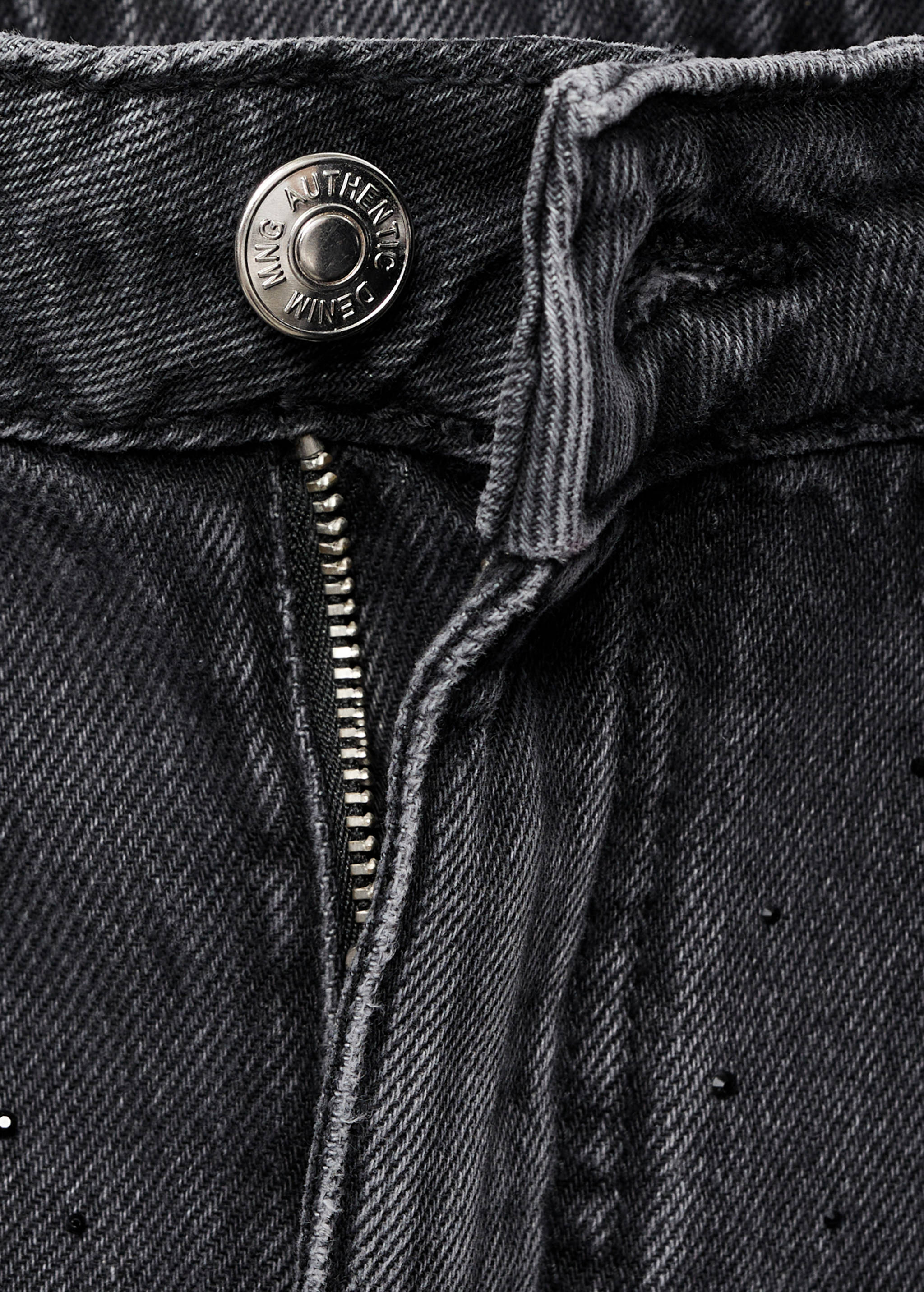 Straight-fit jeans with rhinestones - Details of the article 8