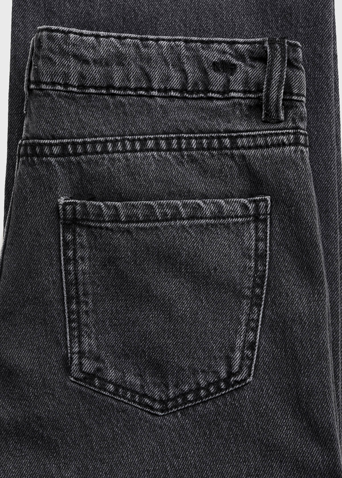 Straight-fit jeans with rhinestones — Black denim