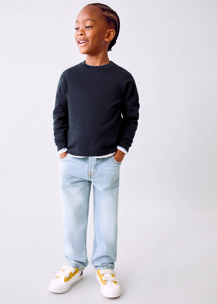 Straight cotton jeans — Light Blue