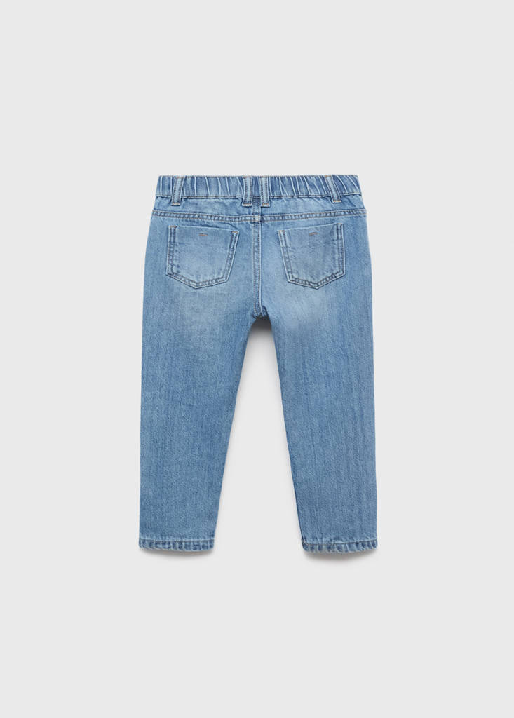 Straight cotton jeans — Medium Blue