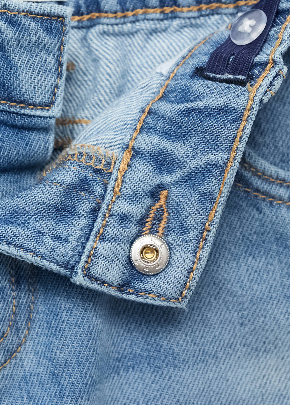 Straight cotton jeans — Medium Blue