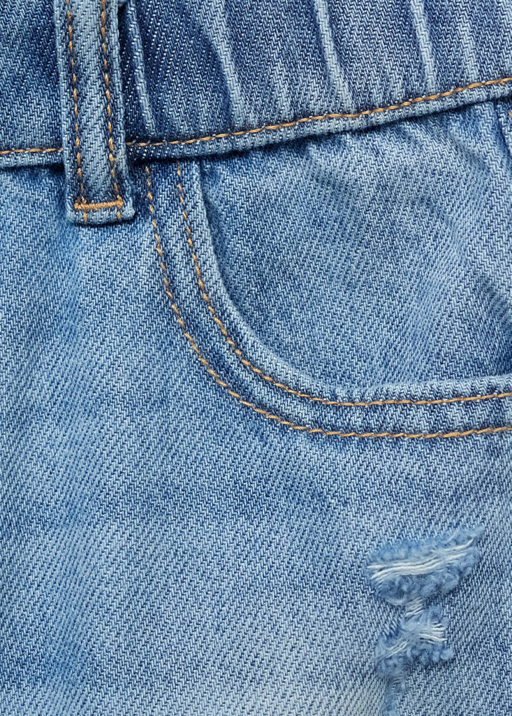 Straight cotton jeans — Medium Blue