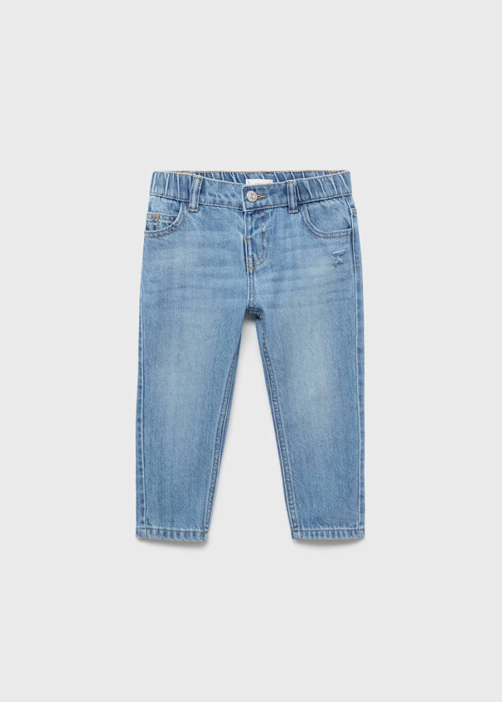Straight cotton jeans — Medium Blue