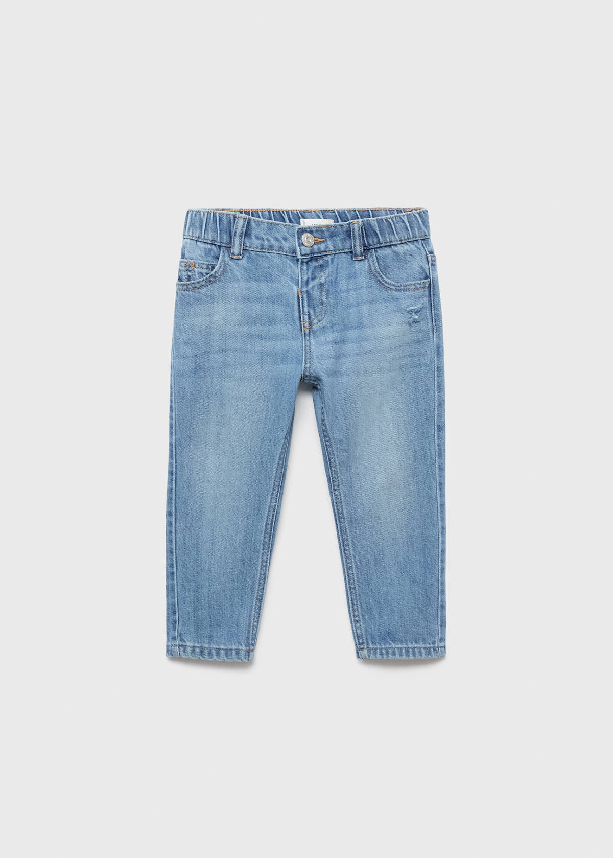 Straight cotton jeans — Medium Blue