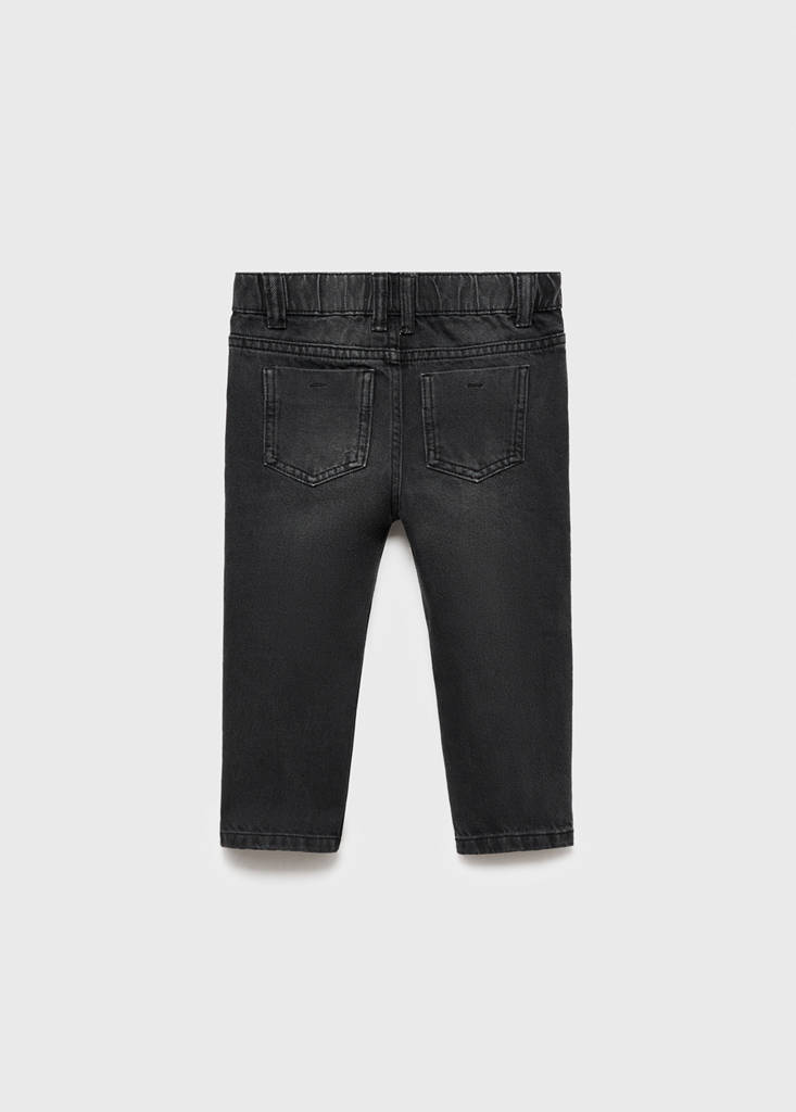 Straight cotton jeans — Black denim