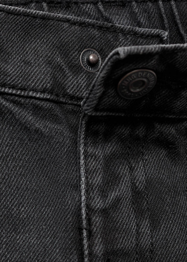Straight cotton jeans — Black denim