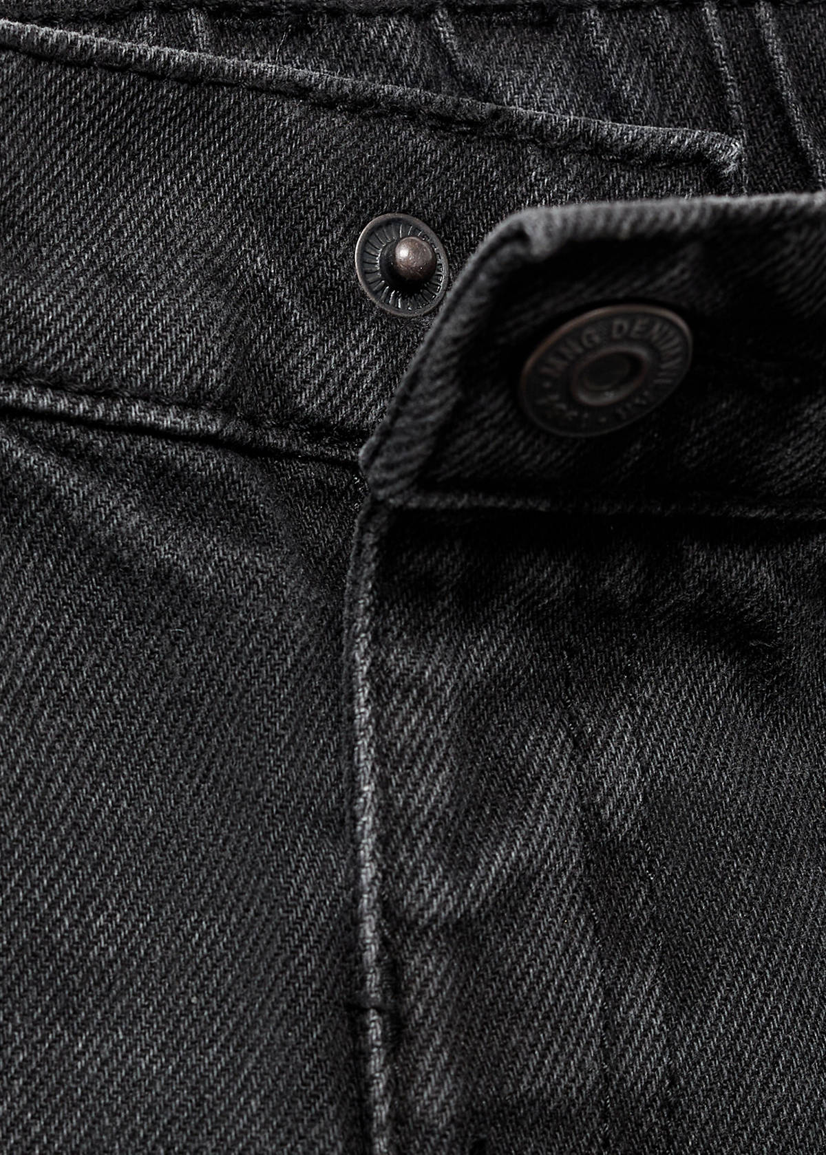 Straight cotton jeans — Black denim