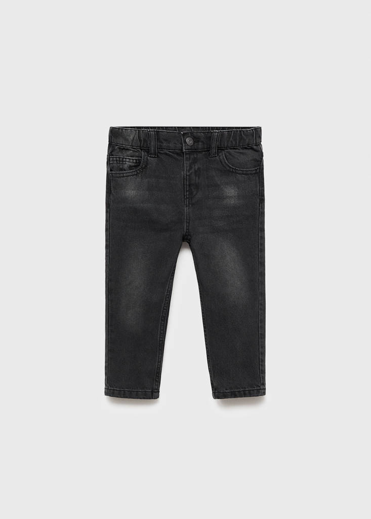 Straight cotton jeans — Black denim